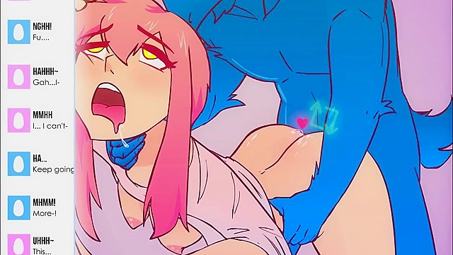 The Artist Migration - Pink haired cartoon girl dreams of rough sex gangbang and facials