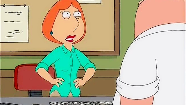 Peter and Lois Griffin from Family Guy have a dirty fuck at the office