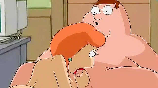Peter and Lois Griffin from Family Guy have a dirty fuck at the office