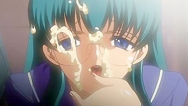 Principal unloads his hot cum all over eager schoolgirls face and glasses