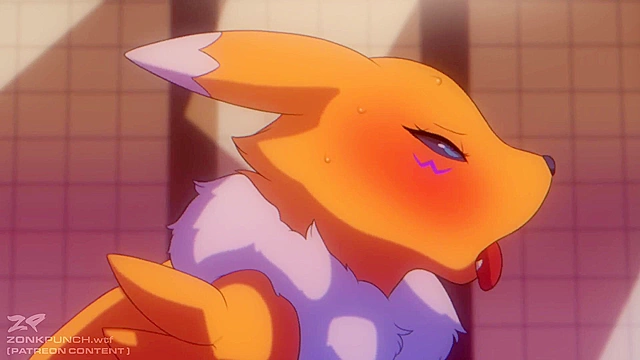 Bath Time - Furry Renanon fucked in wet monster pussy