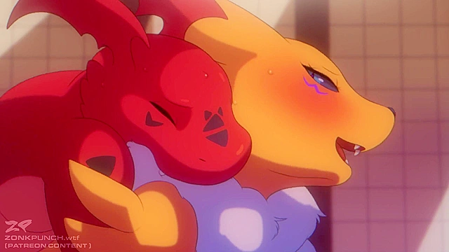 Bath Time - Furry Renanon fucked in wet monster pussy