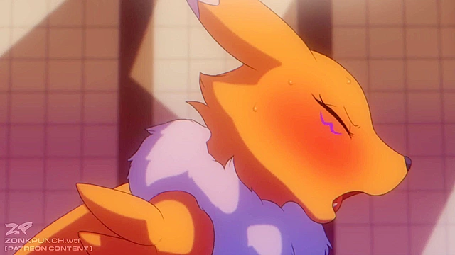 Bath Time - Furry Renanon fucked in wet monster pussy