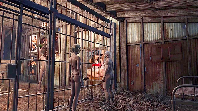 Fallout 4 girl Miko uses big strapon to peg her friend