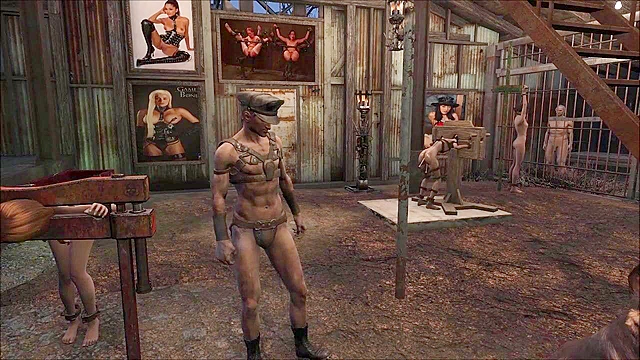 Fallout 4 girl Miko uses big strapon to peg her friend