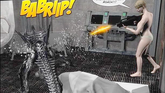 Aliens fuck big titty milfs in this sex comic