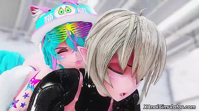 Futanari anal sex in the gym with muscular girls