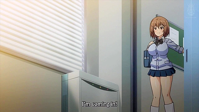 Tenioha! 2 ep1 - Busty anime schoolgirl gets facial after a lusty boobjob