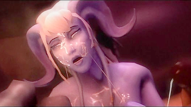 Coliseum of Lust - Orc with a big dick fucks night elf pussy while minions cheer him on