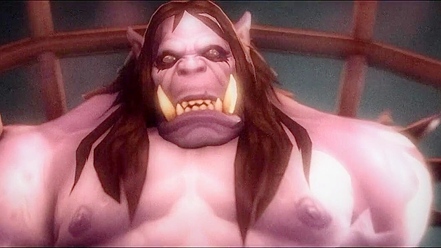 Coliseum of Lust - Orc with a big dick fucks night elf pussy while minions cheer him on