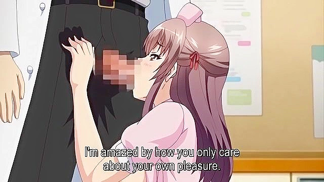 White Blue 3 - Busty anime nurse is tied up, blindfolded and fucked roughly