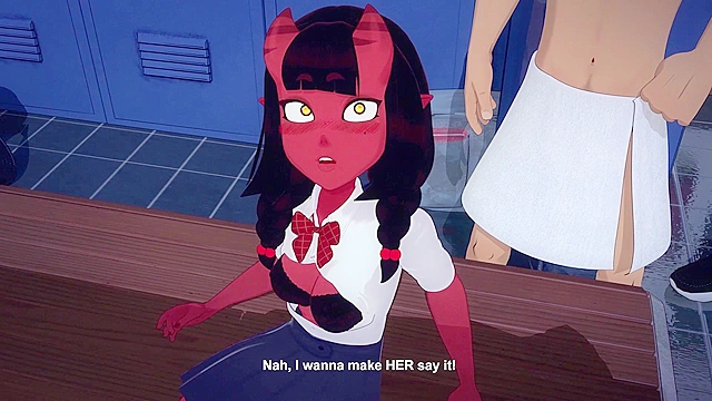 Meru the Succubus 4 - Schoolgirl demon is gangbanged in the school locker room