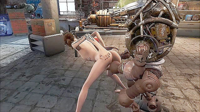Fallout 4 Automatron uses robot cock on petite 3d teen girl