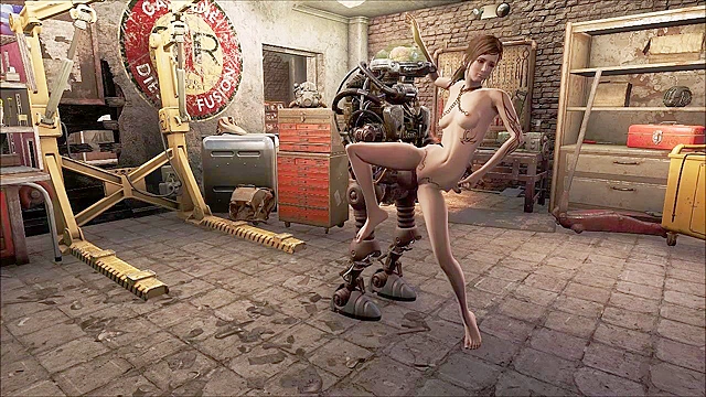 Fallout 4 Automatron uses robot cock on petite 3d teen girl