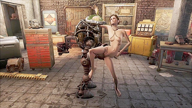 Fallout 4 Automatron uses robot cock on petite 3d teen girl