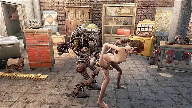 Fallout 4 Automatron uses robot cock on petite 3d teen girl