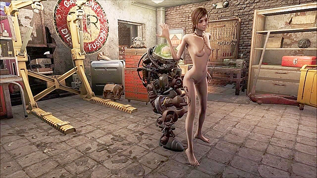 Fallout 4 Automatron uses robot cock on petite 3d teen girl