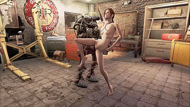 Fallout 4 Automatron uses robot cock on petite 3d teen girl