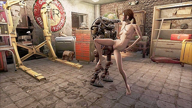 Fallout 4 Automatron uses robot cock on petite 3d teen girl
