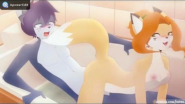 2 furrys fuck cowgirl in bathtub