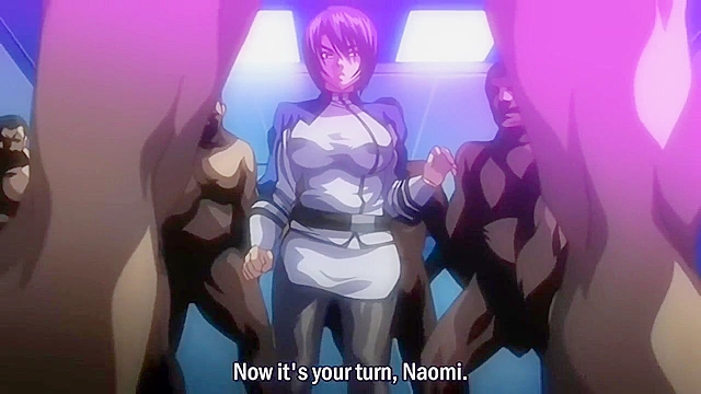 Prison slave cleans off a man's dick cheese in hentai gangbang