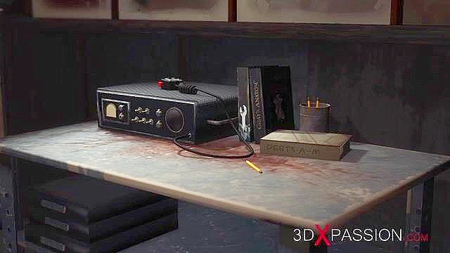 Horny sexy slave gets fucked by a fuck machine and black big cock