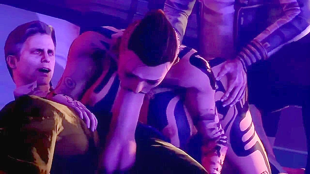 Hot tattooed Jack from Mass Effect gives up her pussy to all the freaky alien dick