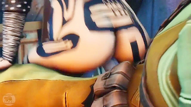 Hot tattooed Jack from Mass Effect gives up her pussy to all the freaky alien dick