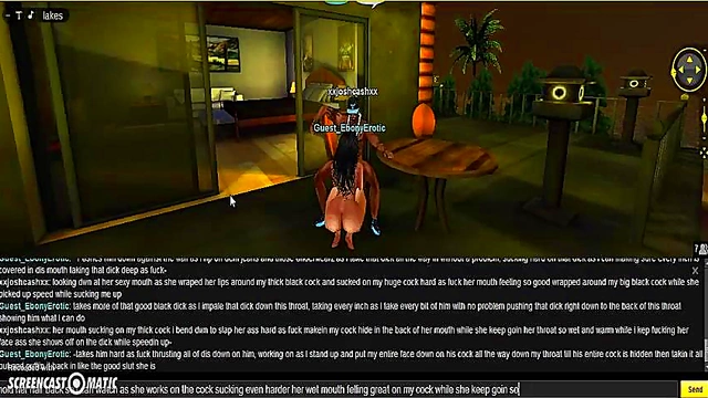 Ebony Beach Babe Gives Seductive Blowjob In 3D Anime Paradise