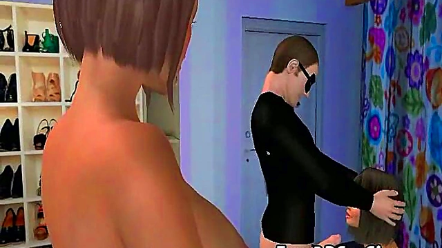 Sexy 3D Cartoon Honeys Suck Dick & Get Fucked Hardcore BDSM Style