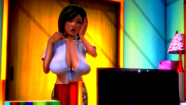 Nerd Gets Seduced by Busty Cartoon Family Member for Blowjob Fun