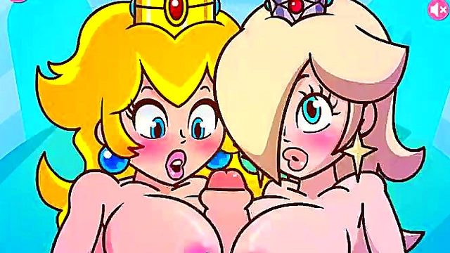 Big-Titted Princess Peach & Rosalina Tease With Titjobs In Sexy Hentai Scene