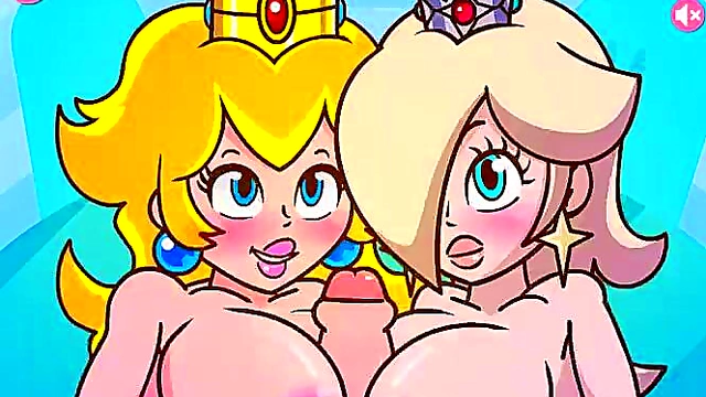 Big-Titted Princess Peach & Rosalina Tease With Titjobs In Sexy Hentai Scene