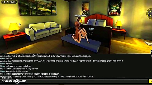 E Leah Enjoys 3D Anime Beach House Fun With Game Porn Adventures