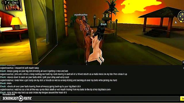 E Leah Enjoys 3D Anime Beach House Fun With Game Porn Adventures