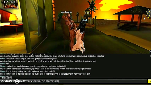 E Leah Enjoys 3D Anime Beach House Fun With Game Porn Adventures