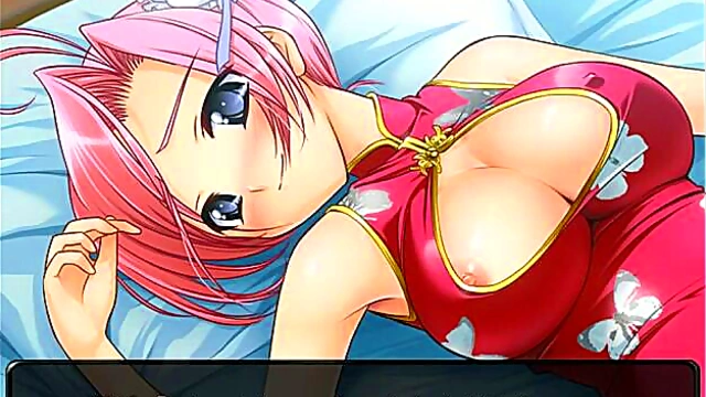 Big-Titted Anime Babe Seduces in Dress for Erotic H Scene Action