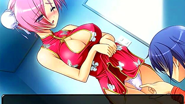 Big-Titted Anime Babe Seduces in Dress for Erotic H Scene Action