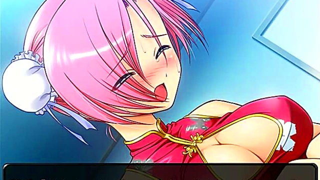 Big-Titted Anime Babe Seduces in Dress for Erotic H Scene Action