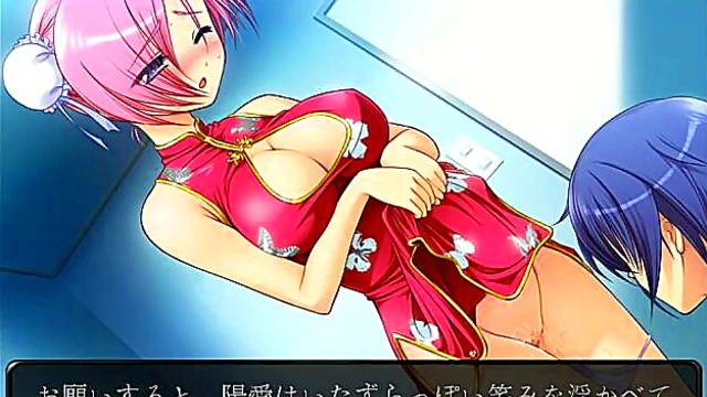 Big-Titted Anime Babe Seduces in Dress for Erotic H Scene Action