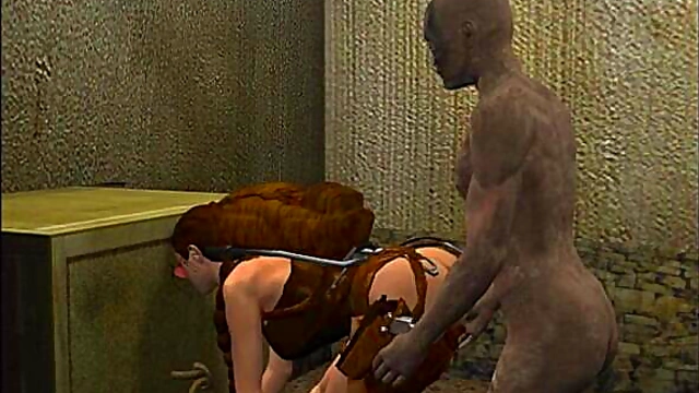 Teen Raider Takes Big Monster Dick In Sexy 3D Anime Blowjob Session