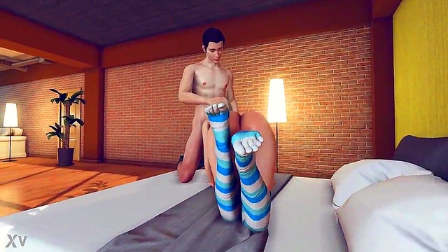 Hetero 3D Anime Couple Engages in Virtual Sex Fantasy Roles