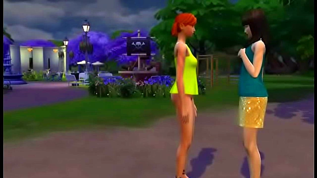 Lesbian Sims Anime Girls Get Intimate With Passionate Kisses And Touching