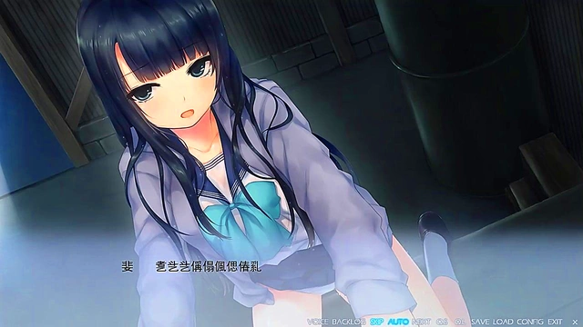 Wet School-Girl in Uniform Gets naughty in Anime H Game Scene
