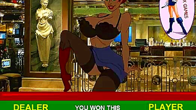 Horny Hentai Babe Strips Down While Playing High-Stakes Flash Poker Game