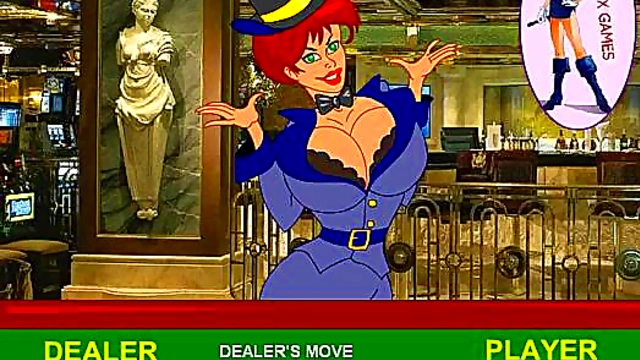 Horny Hentai Babe Strips Down While Playing High-Stakes Flash Poker Game