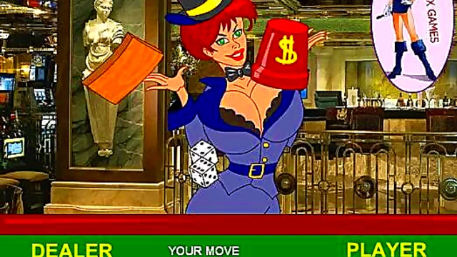 Horny Hentai Babe Strips Down While Playing High-Stakes Flash Poker Game