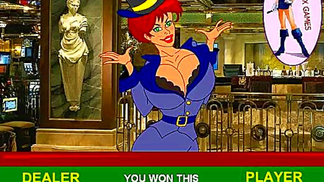 Horny Hentai Babe Strips Down While Playing High-Stakes Flash Poker Game