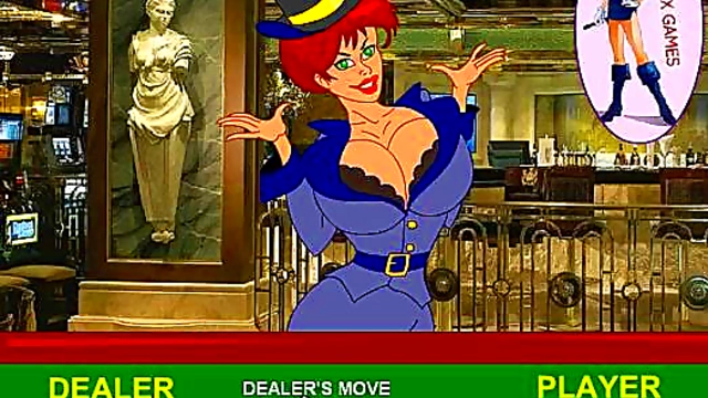 Horny Hentai Babe Strips Down While Playing High-Stakes Flash Poker Game