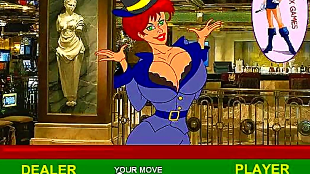 Horny Hentai Babe Strips Down While Playing High-Stakes Flash Poker Game